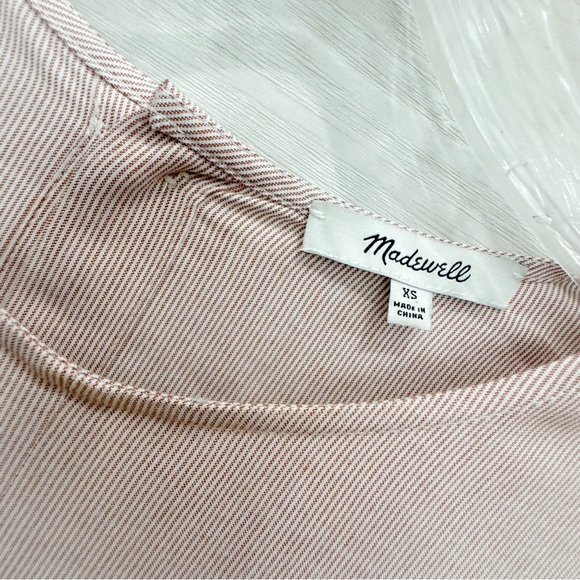 Madewell rust/ cream tie waist short sleeve top ❤️ - Picture 8 of 9